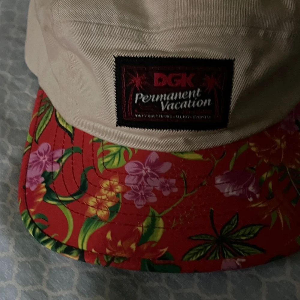 DGK Cream and Red Floral Cap - Picture 2 of 5